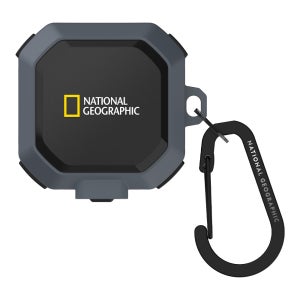 내셔널지오그래픽 러기드 범퍼 락 케이스 갤럭시 버즈 라이브-버즈1 프로-버즈2-버즈2 프로 공용, 그레이