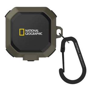 내셔널지오그래픽 러기드 범퍼 락 케이스 갤럭시 버즈 라이브-버즈1 프로-버즈2-버즈2 프로 공용, 샌드카키