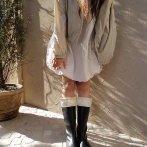 [그레이맨션 단독] 포케부 레인부츠 장화 트레드(Tread) 보자기 빛 Pokeboo Rainboots(Tread ver.) Ivory