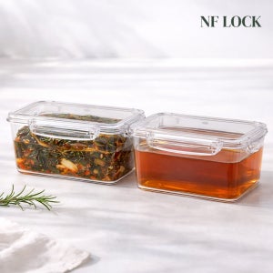 엔에프락 트라이탄 투명 밀폐용기 냉장고 정리 보관 직사각 1+1 모음전 1종, 6호(물받이) 5L 2개, 1세트
