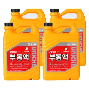 유니켐 사계절 부동액 적색(레드) 수입차 3L, 4개