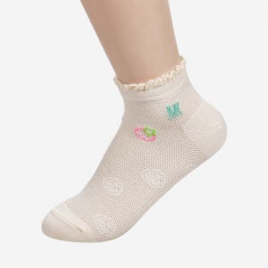 홈컴퍼니 미치코런던 딸기 패턴 숙녀 실켓 카바 단목 양말 10켤레