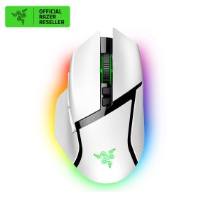 레이저코리아 바실리스크 V3 Pro 무선 게이밍 마우스 컴퓨터 노트북 하이퍼 스크롤 휠 Chroma RGB 조명 화이트