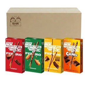 [SET] 롯데 빼빼로 오리지널+아몬드+누드+크런키 40개입