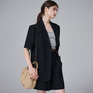 [마롭] 6607 썸머 반팔 자켓 셋업 (블랙)