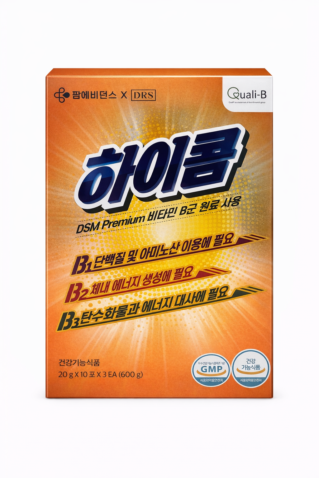 [팜에비던스 디알에스] 하이콤 비타민 B군 20g x 10포 x 3EA (600g)