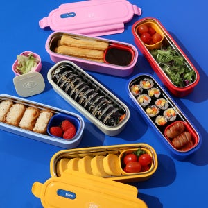 전자레인지 가능 스텐 김밥 피크닉 도시락통 길어진 지켜텐 지켜롱 6컬러 470ml