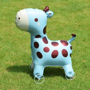 바퀴달린 기린 은박풍선 59cm 블루