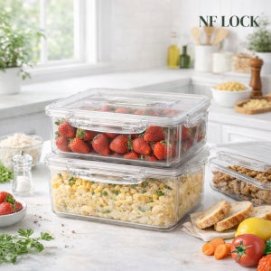 엔에프락 트라이탄 투명 밀폐용기 냉장고 정리 보관 김치통 모음전 9L, 2개