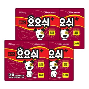 [요요쉬] 배변패드 플로랄와인향 플러스 대형, 20매입, 4개