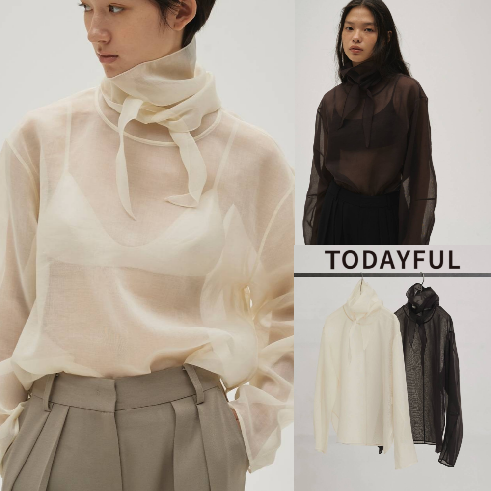 투데이풀 시어 타이 블라우스 26SS TODAYFUL Sheer Tie Blouse