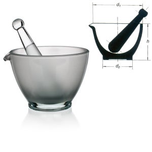 538160100 유리 유발 100mm Kavalierglass Glass Mortar Simax