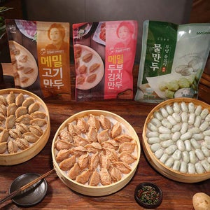 조정애 명인 명품 메밀만두 2세트 (고기+김치+옹심이물만두) 100% 국내산 한돈 사용