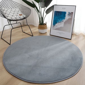 거실 침실 단모 원형 러그 카페트 소형 대형 160cm 베이지