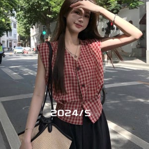 ALNXFCS010 빅 사이즈 여름 쉬폰 민소매 나시 셔츠블라우스