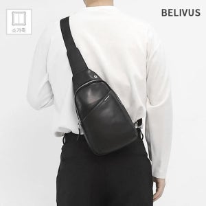 빌리버스 남자 슬링백 BBMS009 소가죽 웨이스트 가방 블랙
