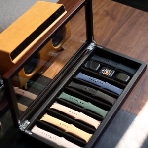 4단스트랩 보관함 원목 상자 무늬 사무실 정리함 밴드 10칸