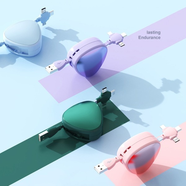 마이크로 USB C타입 IOS 개폐식 데이터 케이블 범용 초고속 충전 3 in 1 1