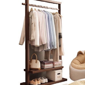 원목 행거 스탠드 옷걸이 우드 선반 랙 드레스룸행거