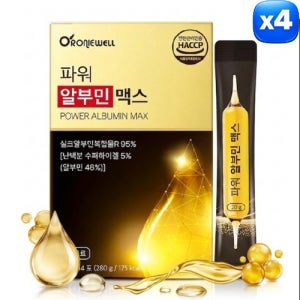 [로니웰] 파워 알부민 맥스 20g 마시는 실크알부민 14포, 4개