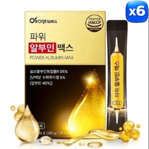 [로니웰] 파워 알부민 맥스 20g 마시는 실크알부민 14포, 6개