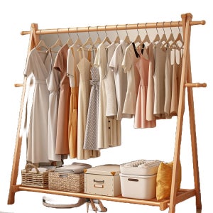 앤디링크 원목 행거 코트랙 옷걸이 우드 목재 스텐드 수납 프레임