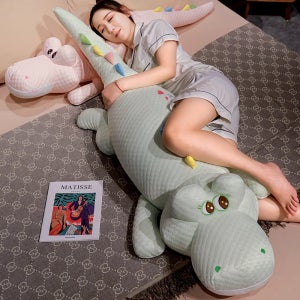 대형 여름 냉감 바디필로우 인형 악어 안고자는 베개 침대 쿠션