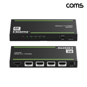 Coms 1x4 HDMI 2.1 분배기 48Gbps EDID 수동 스위치 8K 60Hz 4K 120Hz PV343