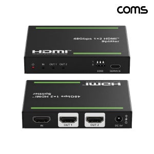 Coms 1x2 HDMI 2.1 분배기 48Gbps EDID 수동 스위치 8K 60Hz 4K 120Hz PV342
