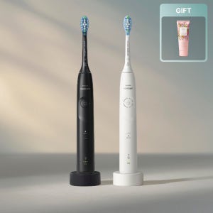 [슈퍼적립]필립스 ALL NEW 소닉케어 전동칫솔 5500 시리즈 화이트닝 화이트&블랙 HX7119/03+플루 바디스크럽 증정