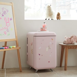 레트로 미니 냉장고 32L WC-32C 무소음 음료 다용도 핑크