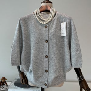 [신상라이브 10% 추가할인가 적용] 울혼방 얇은 라운드 반팔 니트 가디건 4컬러