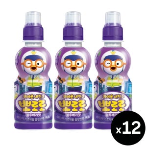 팔도 뽀로로 음료 블루베리, 235ml, 12개