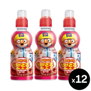 팔도 뽀로로 음료 딸기, 235ml, 12개