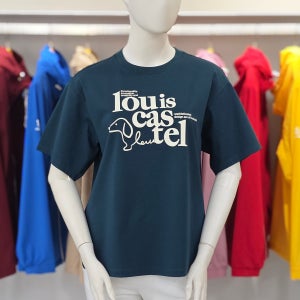 루이까스텔 여성 오버핏 강아지 로고 그래픽 데일리 라운드 반팔 티셔츠 7LOTS404A