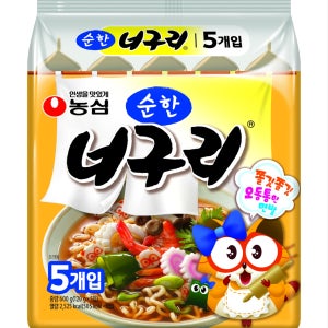 농심 봉지라면 순한 너구리, 120g, 40개