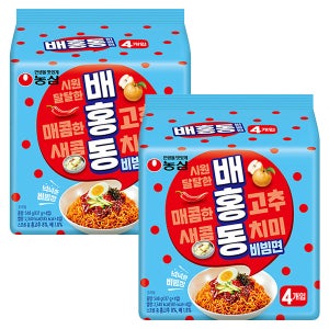 농심 봉지라면 배홍동 비빔면+막국수, 137g, 32개