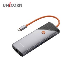 유니콘 8IN1 기가LAN/HDMI USB멀티허브 PD90W충전 4K미러링 TF SD카드리더 TCH-L80