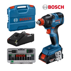 보쉬 충전 임팩트 드라이버 렌치 GDX 18V-200 충전기+배터리 세트+소켓 7PCS