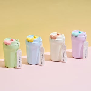 클리나 캔디머그 보온보냉 스텐 빨대 텀블러 380ml 2개
