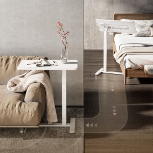 오레즈 각도조절 높낮이 이동식 사이드테이블 SPN1DW BLANC-W001(화이트)