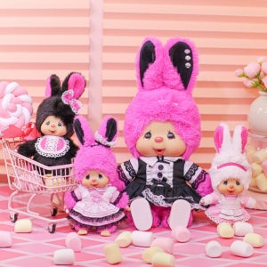 몬치치 토끼 레이스 드레스 시리즈 인형 키링 블랙핑크 세키구치 Monchhichi