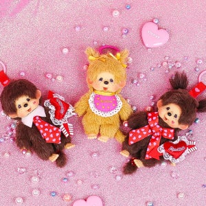 몬치치 러브 해피 엔젤 골드 시리즈 인형 키링 세키구치 Monchhichi