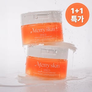 [1+1] 메리스킨 쿨링토너패드 수부지 PDRN 귤피 엑소좀 PHA 나이아신아마이드 60매