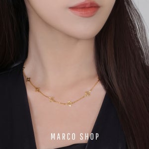 24K 순금 3.75g (1돈 한돈) 목걸이 플라워 컷팅 꽃 체인 일체형 데일리