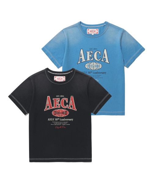 에이카화이트 (Woman) AECA HERITAGE GLOBE LOGO HALF SLEEVE TEE (2color) WW2602TS33