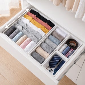 서랍 칸막이 수납 정리함 길이조절 파티션 정리 수납함 옷장 틈새 트레이 팬트리 정리함