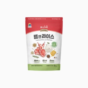 도그랑 업그레이드 올리브 패밀리 램앤라이스, 2kg, 1개
