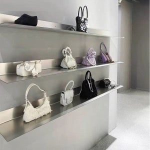 스테인리스 벽선반 무지주 수납 벽걸이선반 무타공 매장용 벽면 길이60x폭20x높이8cm
