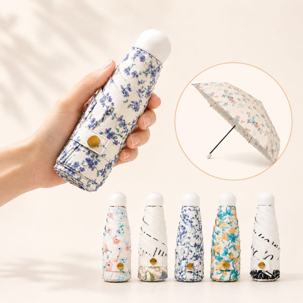 초경량 양우산 암막 양산 3단 꽃무늬 UV 자외선차단 우양산 미니 예쁜우산